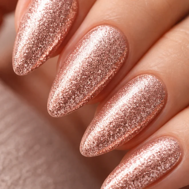25 Glitter Almond Nail Ideas