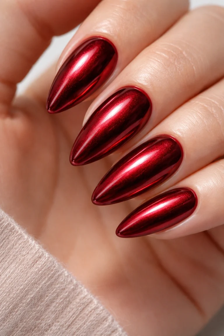 20 Red Chrome Almond Nail Ideas