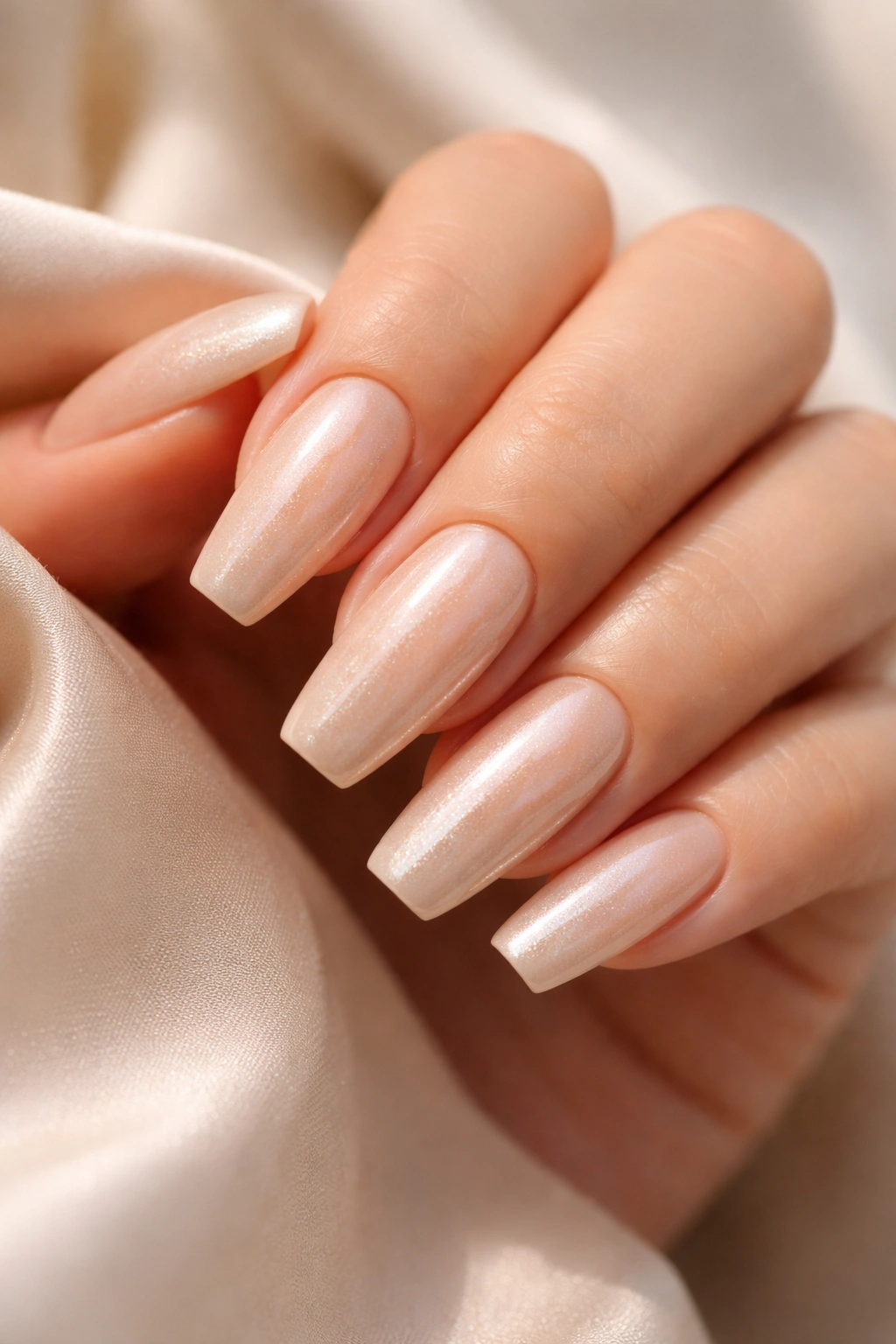 Sandstone nails with fine pearl sheen