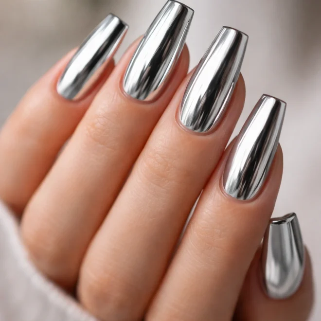 15 Silver Coffin Nails for Your Next Manicure