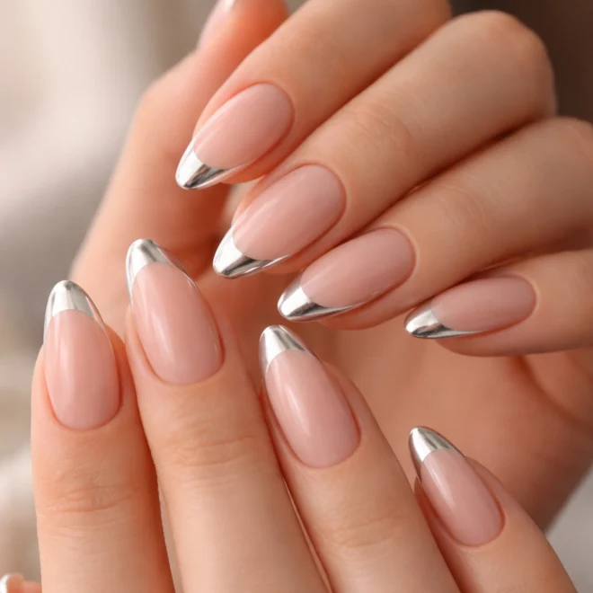 20 Silver Almond Nail Ideas