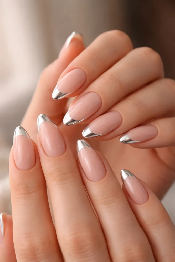 20 Silver Almond Nail Ideas