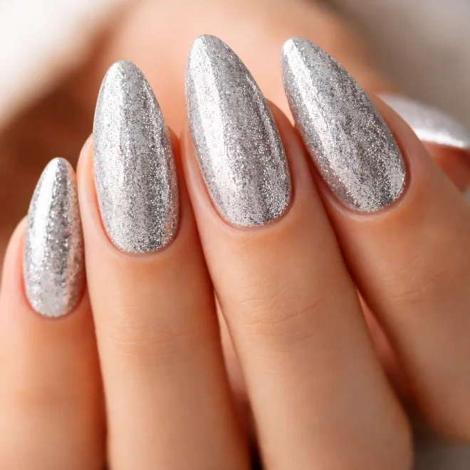 20 Glitter Almond Nail Ideas You Can Do at Home