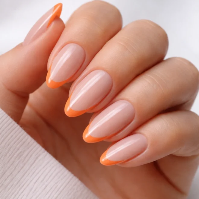 20 Orange Almond Nail Ideas