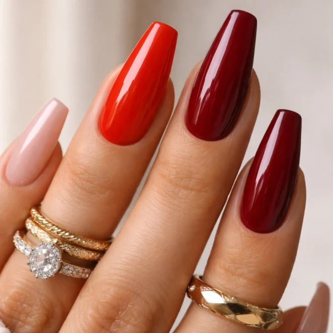 15 Red Coffin Nails From Bright to Dark