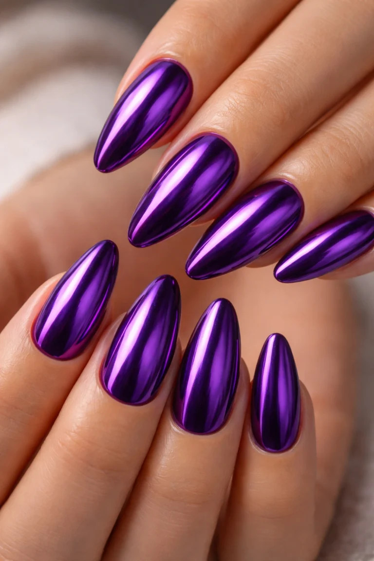 20 Purple Almond Nail Ideas in Rich Shades