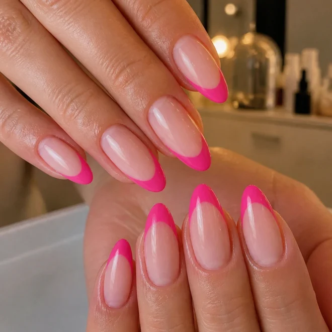 20 Hot Pink Almond Nail Ideas